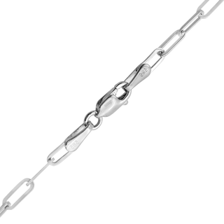 Finished Paperclip Cable Anklet in Sterling Silver (2.5 mm - 3.5 mm)