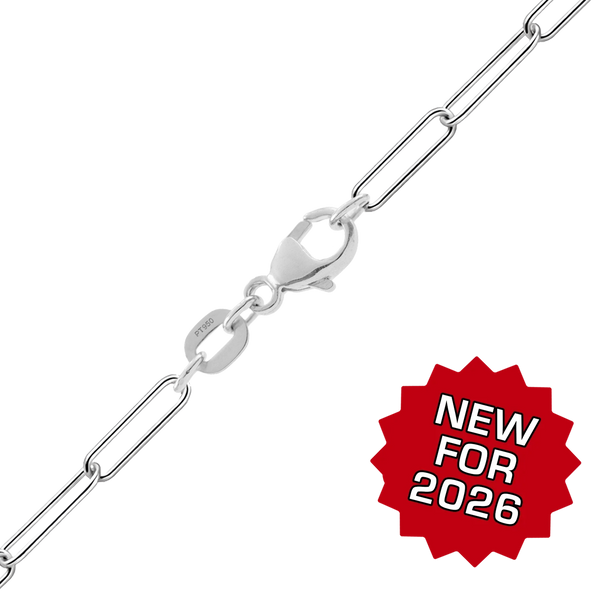 Finished Round Paperclip Cable Chain in Platinum (1.60 mm - 2.70 mm)