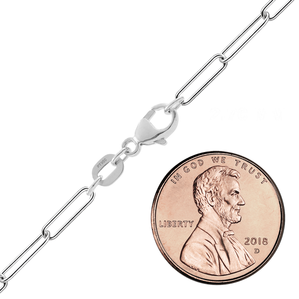 Finished Round Paperclip Cable Chain in Platinum (1.60 mm - 2.70 mm)