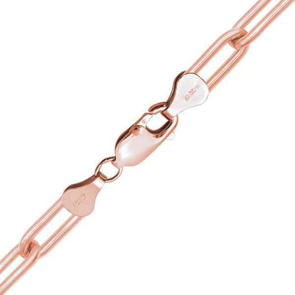 Finished Paperclip Cable Necklace in 14K Pink Gold-Filled (4.00 mm)