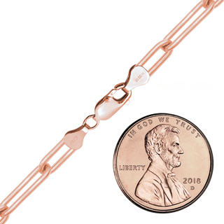 Finished Paperclip Cable Necklace in 14K Pink Gold-Filled (4.00 mm)