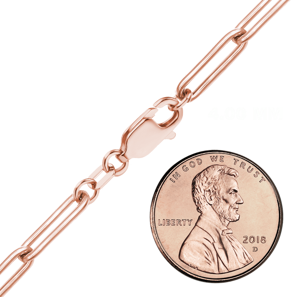 Finished Paperclip Cable Anklet in 14K Pink Gold-Filled (4.00 mm)