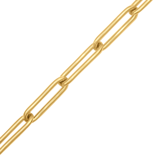 Bulk / Spooled Round Paperclip Cable Chain in 14K Yellow Gold (2.50 mm - 7.80 mm)