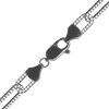 Finished Paperclip Cable Necklace with Stones in Sterling Silver Black Ruthenium Finish (7.80 mm)