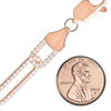Finished Paperclip Cable Necklace with Stones in Sterling Silver 18K Pink Gold Finish (7.80 mm)