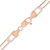 Finished Paperclip Cable Necklace with Stones in Sterling Silver 18K Pink Gold Finish (7.80 mm)