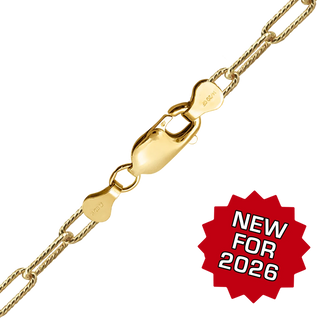 Finished Textured Paperclip Cable Necklace in 14K Gold-Filled (2.30 mm)