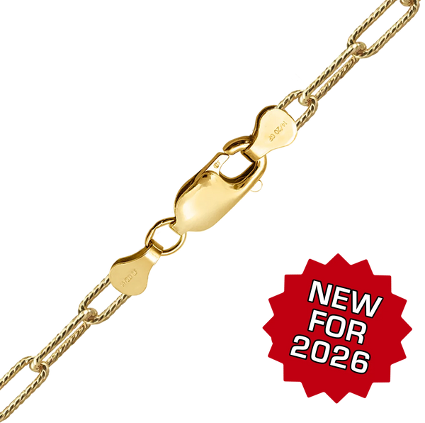 Finished Textured Paperclip Cable Bracelet in 14K Gold-Filled (2.30 mm)