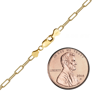 Finished Textured Paperclip Cable Chain in 14K Gold-Filled (2.30 mm)