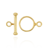Toggle Pearl Clasps with Ball Ends in 14K Gold