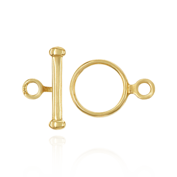 Toggle Pearl Clasps with Ball Ends in 14K Gold