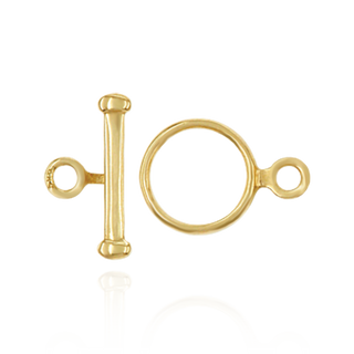 Toggle Pearl Clasps with Ball Ends in 14K Gold