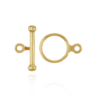 Toggle Pearl Clasps with Ball Ends in 14K Gold