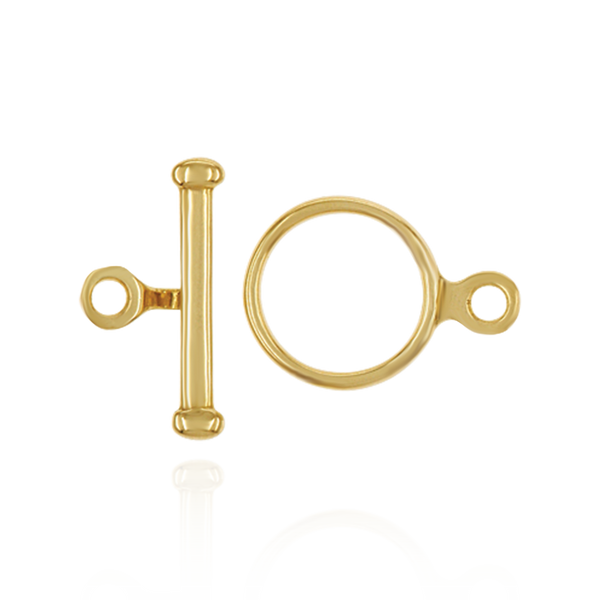 Toggle Pearl Clasps with Ball Ends in 14K Gold