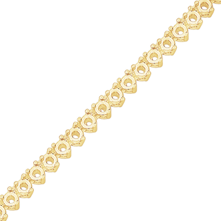 Round Tennis Necklace Chain By The Inch in 14K Gold (No Clasp)