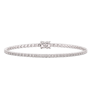 Tennis Bracelet Mounting in Sterling Silver (.03 ct / 2.0 mm)