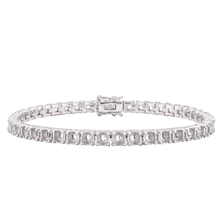 Tennis Bracelet Mounting in Sterling Silver (.25 ct / 4.0 mm)