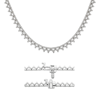 3 Prong Round Tennis Necklace Mounting in 14K Gold (.025 ct / 1.75 mm)
