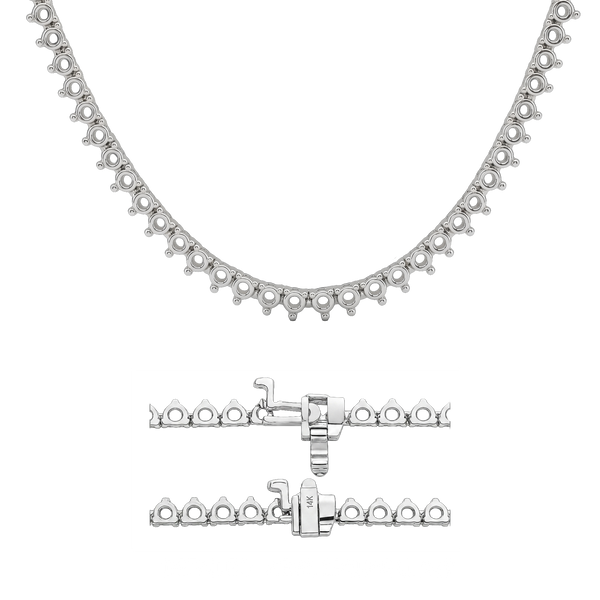 3 Prong Round Tennis Necklace Mounting in 18K Gold (.025 ct / 1.75 mm)