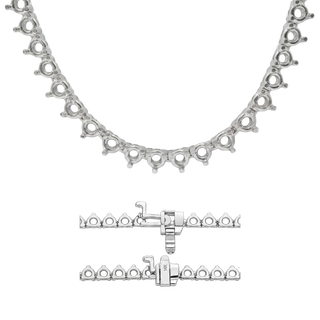 3 Prong Round Tennis Necklace Mounting in 14K Gold (.10 ct / 3.0 mm)