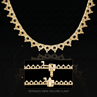 3 Prong Round Tennis Necklace Mounting in 14K Gold (.10 ct / 3.0 mm)