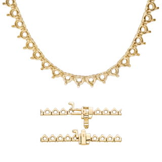 3 Prong Round Tennis Necklace Mounting in 14K Gold (.10 ct / 3.0 mm)