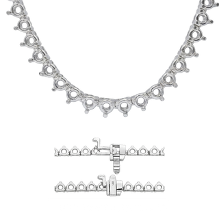3 Prong Round Tennis Necklace Mounting in 14K Gold (.15 ct / 3.4 mm)