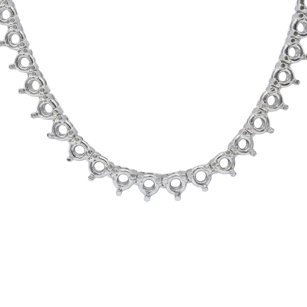 3 Prong Round Tennis Necklace Mounting in 14K Gold (.20 ct / 3.8 mm)