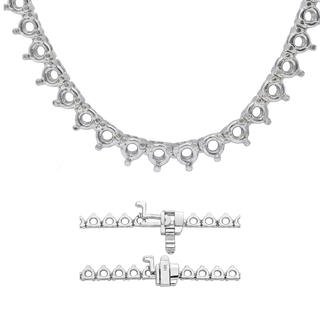 3 Prong Round Tennis Necklace Mounting in 14K Gold (.20 ct / 3.8 mm)
