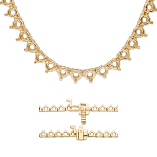 3 Prong Round Tennis Necklace Mounting in 14K Gold (.20 ct / 3.8 mm)
