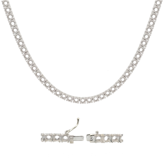 Tennis Necklace Mounting in Sterling Silver (.03 ct / 2.0 mm)