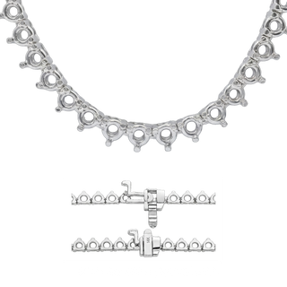 3 Prong Round Tennis Necklace Mounting in 18K Gold (.25 ct / 4.0 mm)