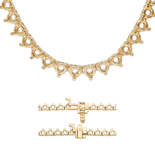 3 Prong Round Tennis Necklace Mounting in 18K Gold (.25 ct / 4.0 mm)