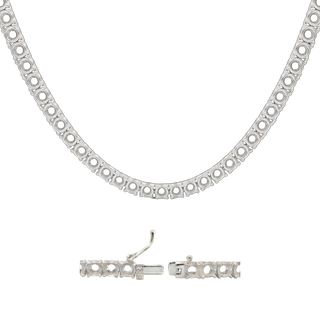 Tennis Necklace Mounting in Sterling Silver (.10 ct / 3.0 mm)