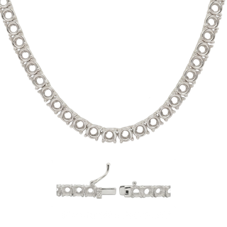 Tennis Necklace Mounting in Sterling Silver (.25 ct / 4.0 mm)