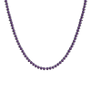 Tennis Necklace with Amethyst Stones (February Birthstones) in 14K Gold (1.75 mm - 4.0 mm)