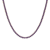 Tennis Necklace with Amethyst Stones (February Birthstones) in 14K Gold (1.75 mm - 4.0 mm)