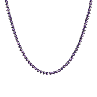 Tennis Necklace with Alexandrite Stones (June Birthstones) in 14K Gold (1.75 mm - 4.0 mm)