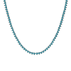 Tennis Necklace with Aquamarine Stones (March Birthstones) in 14K Gold (1.75 mm - 4.0 mm)