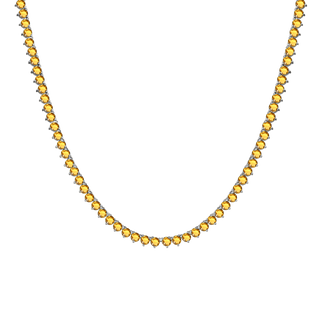 Tennis Necklace with Citrine Stones (November Birthstones) in 14K Gold (1.75 mm - 4.0 mm)