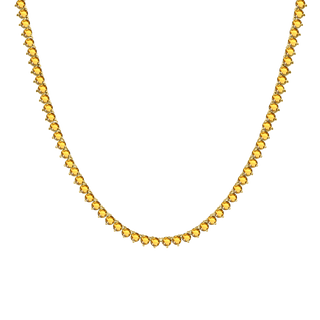 Tennis Necklace with Citrine Stones (November Birthstones) in 14K Gold (1.75 mm - 4.0 mm)