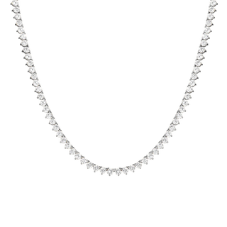 Tennis Necklace with Cubic Zirconia in Sterling Silver (2 mm - 4 mm)