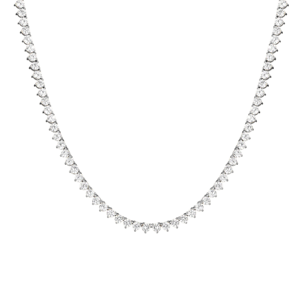 Tennis Necklace with Natural Diamond Stones (April Birthstones) in 14K Gold (1.75 mm - 4.0 mm)