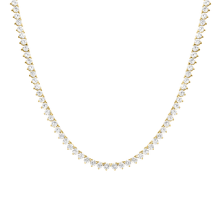 Tennis Necklace with Natural Diamond Stones (April Birthstones) in 14K Gold (2.5 mm - 4.0 mm)