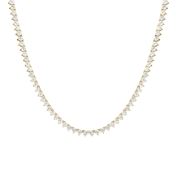 Tennis Necklace with Lab Grown Diamond Stones (April Birthstones) in 14K Gold (1.75 mm - 4.0 mm)