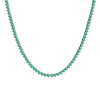 Tennis Necklace with Emerald Stones (May Birthstones) in 14K Gold (1.75 mm - 4.0 mm)