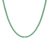 Tennis Necklace with Emerald Stones (May Birthstones) in 14K Gold (1.75 mm - 4.0 mm)