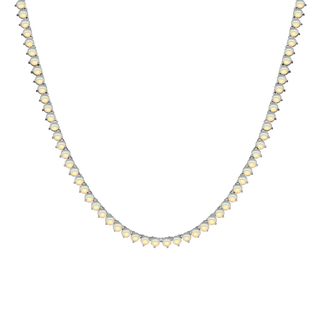 Tennis Necklace with Opal Stones (October Birthstones) in 14K Gold (1.75 mm - 4.0 mm)