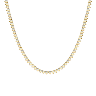 Tennis Necklace with Opal Stones (October Birthstones) in 14K Gold (1.75 mm - 4.0 mm)