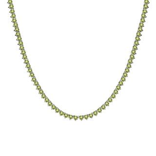 Tennis Necklace with Peridot Stones (August Birthstones) in 14K Gold (2.5 mm - 4.0 mm)